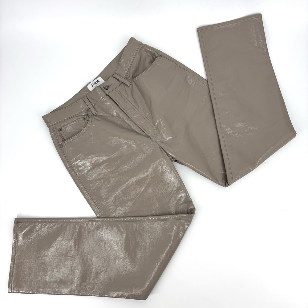 Agolde NWOT Quail Patent Recycled Leather 90s Pinch Waist Ankle Pant, 30